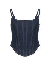 Lizakosht Women's Vintage Denim Tank Tops 90s Fashion Crop Top T-shirts Cowboy Vest Harajuku Off Shoulder Y2k Camisole Female Summer 2023